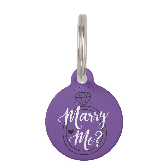 Marry Me Voorstel Huisdierpenning (Voorkant)
