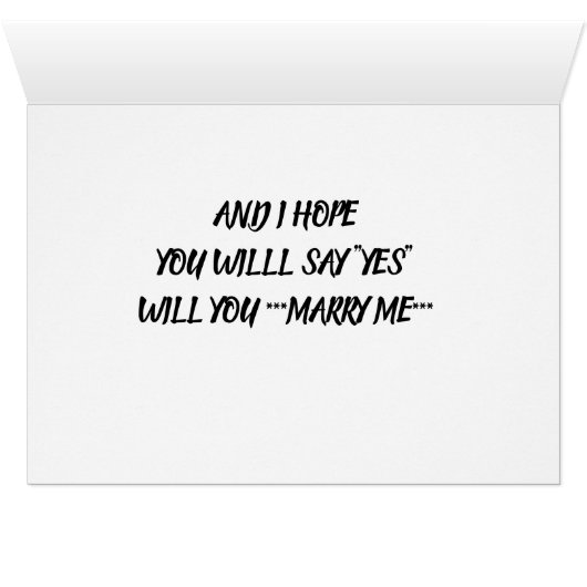 ****MARRY ME*** VOORSTEL KAART (Binenzijde Horizontaal (Onderkant))