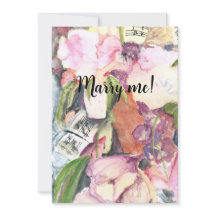 Marry me Waterverf florale muziekagenda