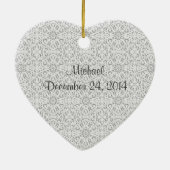 Marry Me White Ceramic Heart Verloving Ornament (Achterkant)