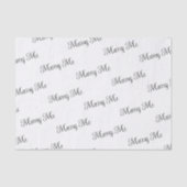 'Marry Me' Wit en Zwart Script Cadeau-voorstellen Tissuepapier (Voorkant)