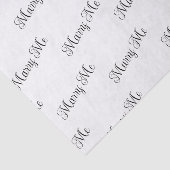 'Marry Me' Wit en Zwart Script Cadeau-voorstellen Tissuepapier (Detail)