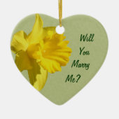 Marry Me Yellow Daffodil Verloving Ornament (Voorkant)