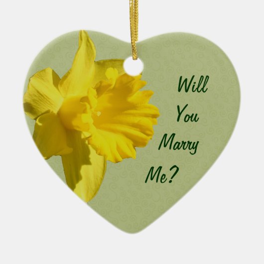 Marry Me Yellow Daffodil Verloving Ornament (Voorkant)