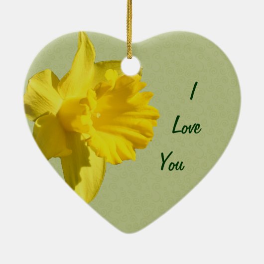 Marry Me Yellow Daffodil Verloving Ornament (Achterkant)