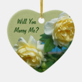 Marry Me Yellow Roses Verloving Ornament (Voorkant)