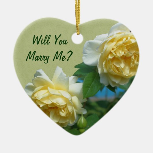 Marry Me Yellow Roses Verloving Ornament (Voorkant)