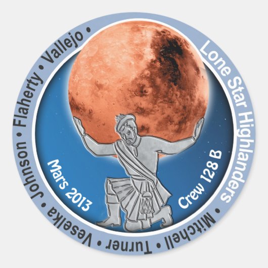 Mars 101 Crew 128B Ronde Sticker (Voorkant)