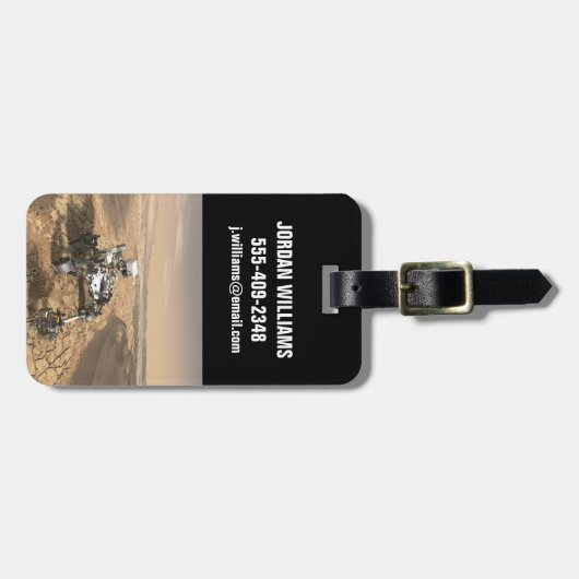 Mars 2020 Rover op het oppervlak van Mars. Bagagelabel (Voorkant horizontaal)