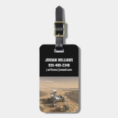 Mars 2020 Rover op het oppervlak van Mars. Bagagelabel (Voorkant verticaal)