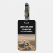Mars 2020 Rover op het oppervlak van Mars. Bagagelabel (Achterkant verticaal)