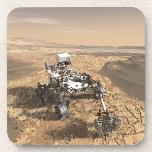 Mars 2020 Rover op het oppervlak van Mars. Bier Onderzetter (Voorkant)