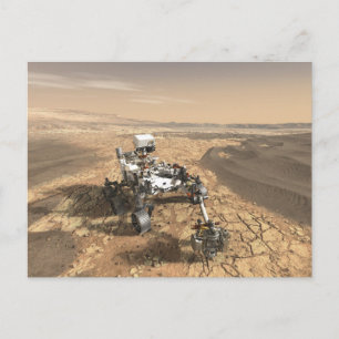 Mars 2020 Rover op het oppervlak van Mars. Briefkaart