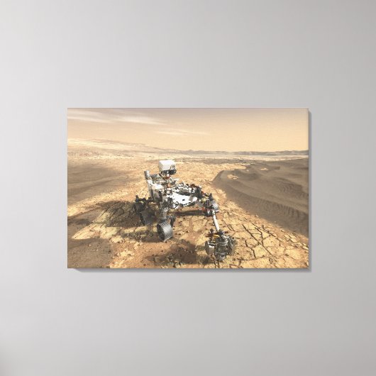 Mars 2020 Rover op het oppervlak van Mars. Canvas Afdruk (Voorkant)