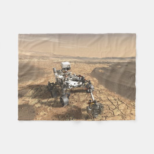 Mars 2020 Rover op het oppervlak van Mars. Fleece Deken (Voorkant (Horizontaal))