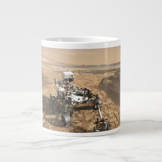 Mars 2020 Rover op het oppervlak van Mars. Grote Koffiekop (Voorkant)