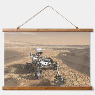 Mars 2020 Rover op het oppervlak van Mars. Hangend Wandkleed