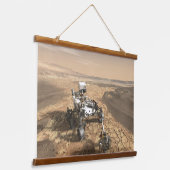 Mars 2020 Rover op het oppervlak van Mars. Hangend Wandkleed (Gebogen)