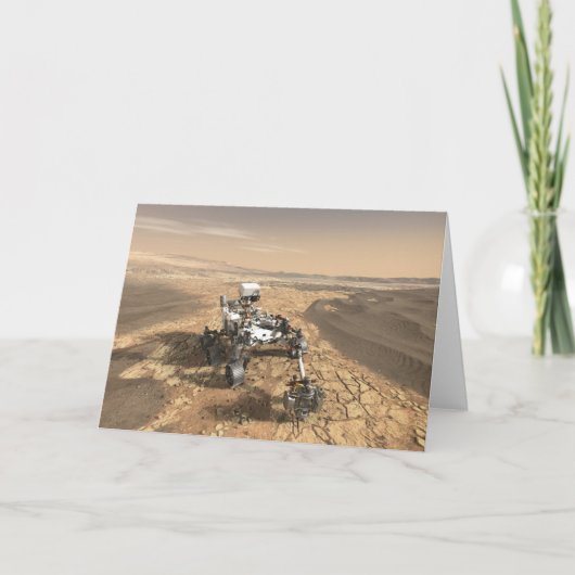 Mars 2020 Rover op het oppervlak van Mars. Kaart (Voorkant)