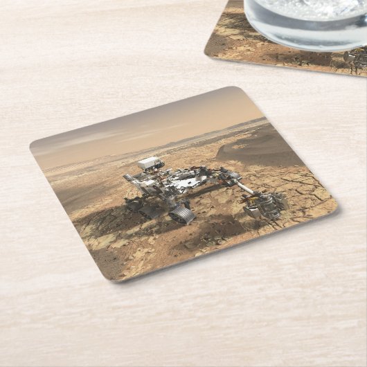 Mars 2020 Rover op het oppervlak van Mars. Kartonnen Onderzetters (Schuin)