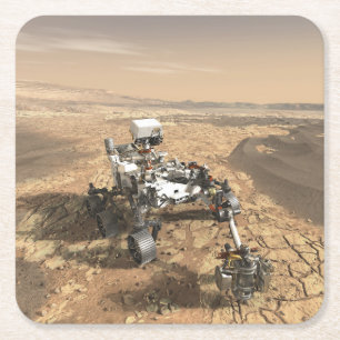 Mars 2020 Rover op het oppervlak van Mars. Kartonnen Onderzetters