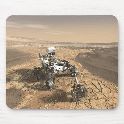 Mars 2020 Rover op het oppervlak van Mars. Muismat (Voorkant)