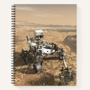 Mars 2020 Rover op het oppervlak van Mars. Notitieboek