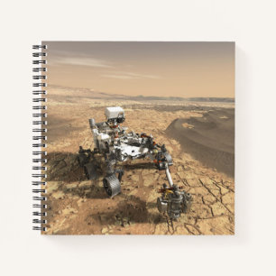 Mars 2020 Rover op het oppervlak van Mars. Notitieboek