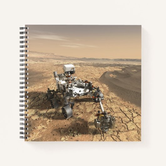 Mars 2020 Rover op het oppervlak van Mars. Notitieboek (Voorkant)