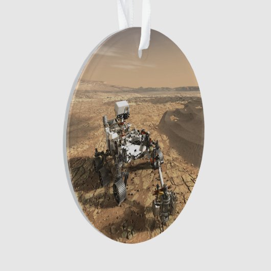 Mars 2020 Rover op het oppervlak van Mars. Ornament (voorkant)