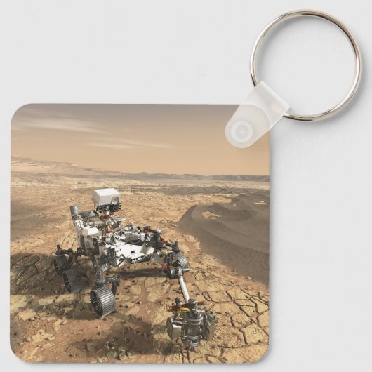 Mars 2020 Rover op het oppervlak van Mars. Sleutelhanger (Achterkant)