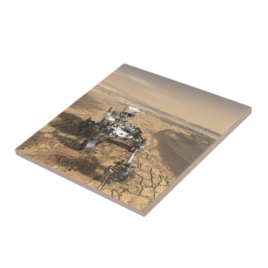 Mars 2020 Rover op het oppervlak van Mars. Tegeltje (Zijkant)