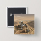 Mars 2020 Rover op het oppervlak van Mars. Vierkante Button 5,1 Cm (Voorkant /achterkant)