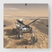 Mars 2020 Rover op het oppervlak van Mars. Vierkante Klok (Voorkant)