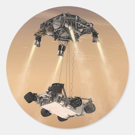 Mars 2020 Rover Ronde Sticker (Voorkant)