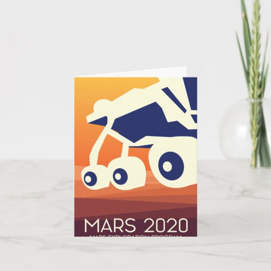 Mars 2020 Rover Ruimte Kunst Feestdagen Kaart (Voorkant)