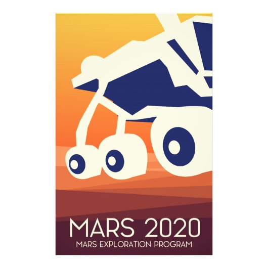 Mars 2020 Rover Ruimtekunst Foto Afdruk (Voorkant)