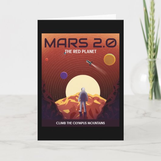 MARS 2.0 RED PLANET RETRO SPACE POSTER KAART (Voorkant)
