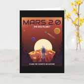 MARS 2.0 RED PLANET RETRO SPACE POSTER KAART (Gele Bloem)