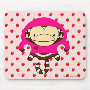 Mars-aap aardbeien Mousepad - LULU Muismat