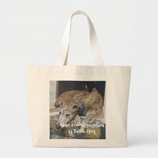Mars, adopteer een rondtrekkende windhond van Deli Grote Tote Bag (Voorkant)