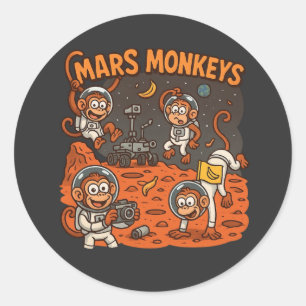 Mars Apen grappig dier Ronde Sticker