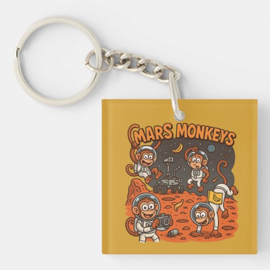 Mars Apen grappig dier Sleutelhanger (voorkant)