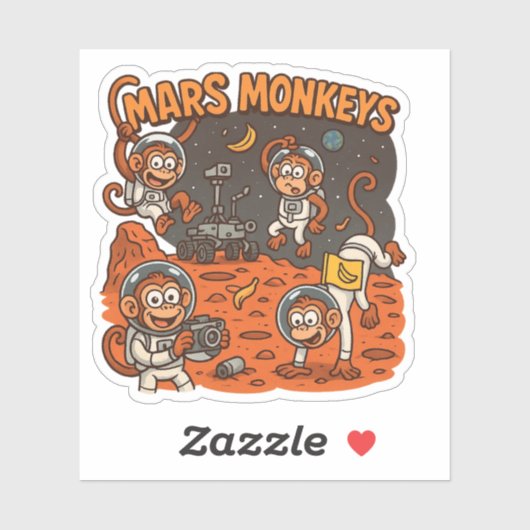 Mars Apen grappig dier Sticker (Vel)