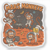 Mars Apen grappig dier Sticker (Voorkant)