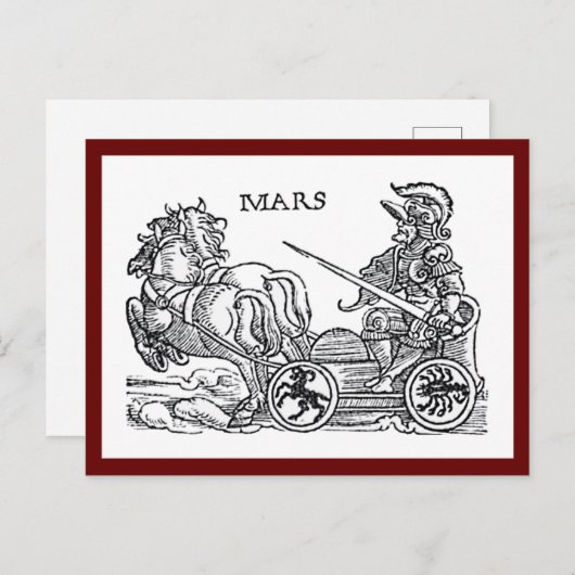 Mars Ares God of War Greco Roman Chariot Cartoon Briefkaart (Voorkant / Achterkant)