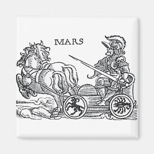 Mars Ares God of War Greco Roman Chariot Cartoon Magneet (Voorkant)