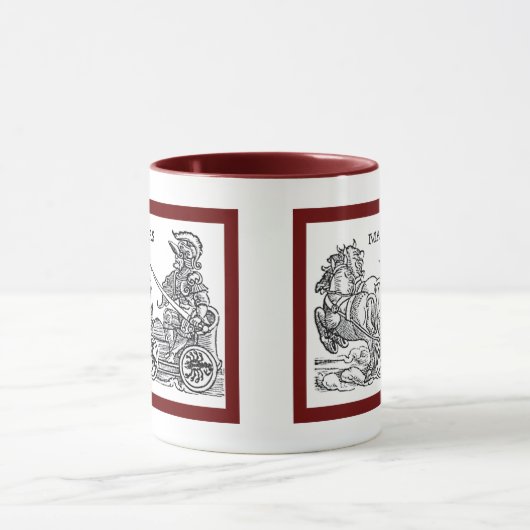 Mars Ares God of War Greco Roman Chariot Cartoon Mok (Midden)