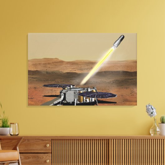 Mars Ascent Vehicle gelanceerd vanaf Mars. Canvas Afdruk (Insitu (Woonkamer))