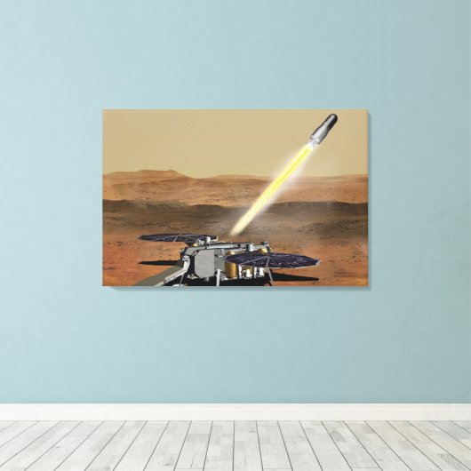 Mars Ascent Vehicle gelanceerd vanaf Mars. Canvas Afdruk (Insitu (Houten vloer))